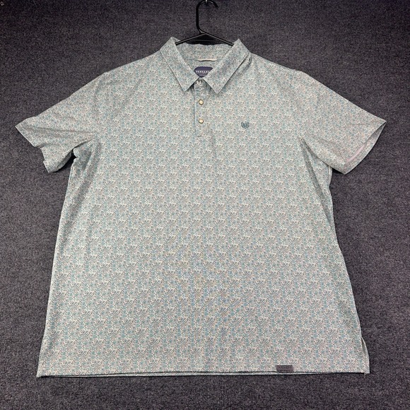 Panhandle Performance Other - Panhandle Pearl Snap Polo Golf XL Turquoise Southwestern Tile Aztec Print Shirt